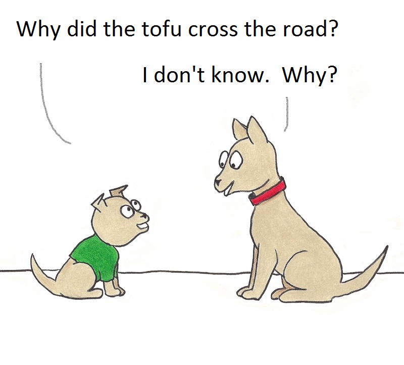 Why did the tofu cross the road?  I don't know.  Why?