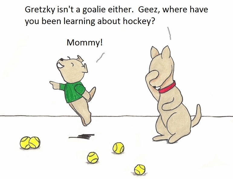Gretzky isn't a goalie either. Geez, where have you been learning about hockey? Mommy!!